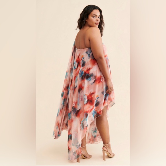 Anthropology Blurred Floral Asymmetrical Dress size small - Picture 5 of 5